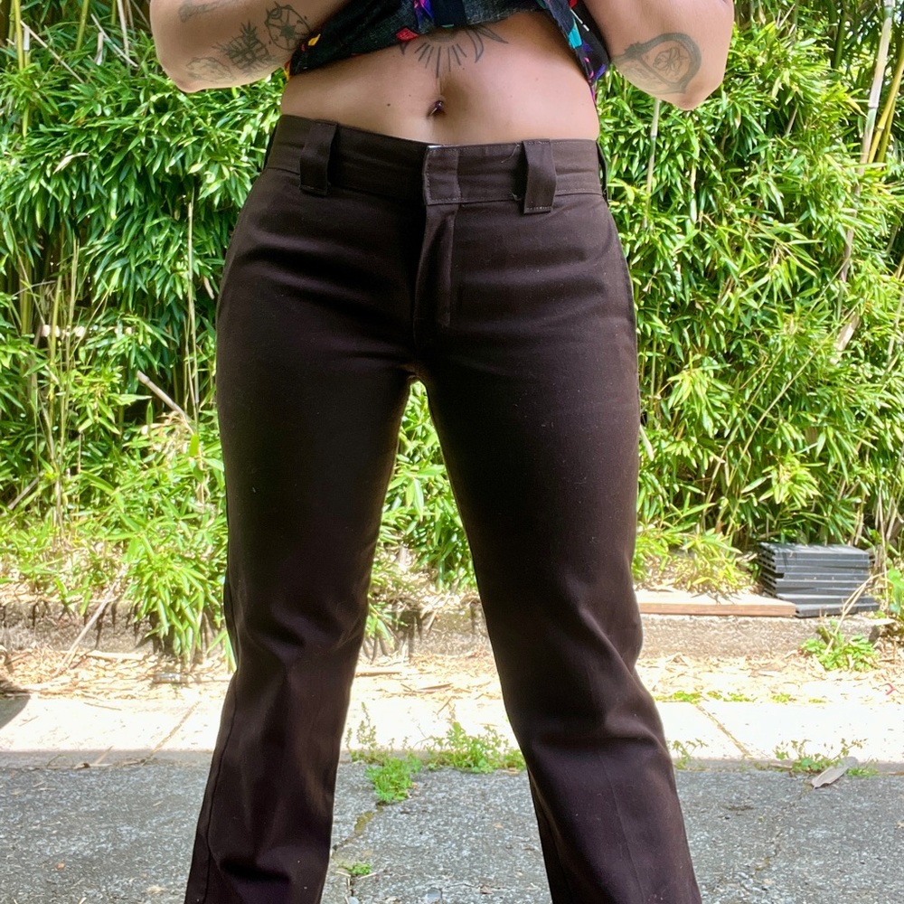 Y2K vintage brown Dickies slim fit pants/trousers women’s size small/medium